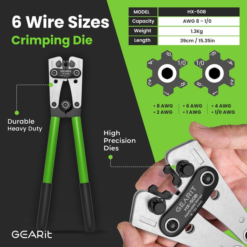 4 Gauge CCA Ground Wire (25FT Each - Black and Red) All-In-One Kit: Crimping Tool, Cutter, 15 Lugs, and 20 Heat Shrink Wrap