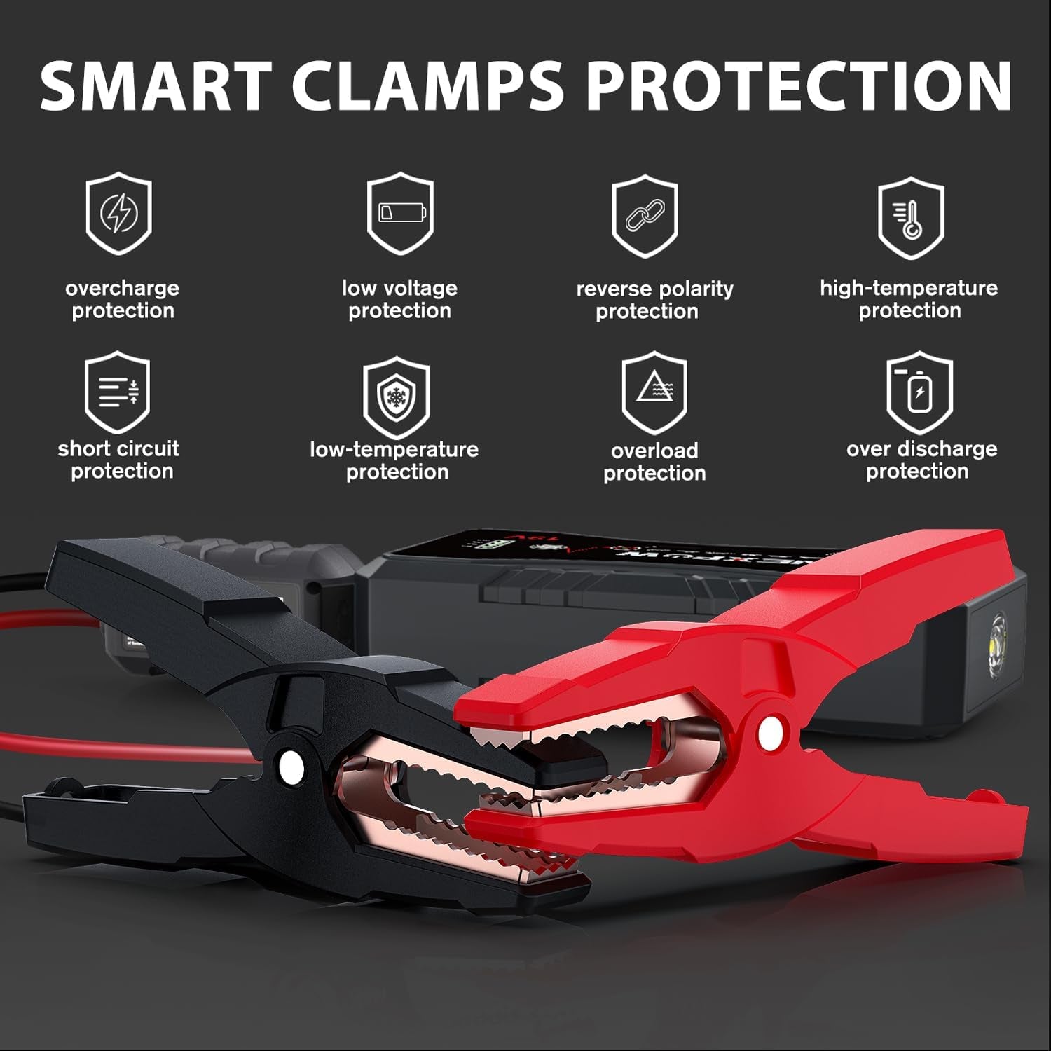 Car Jump Starter Car Battery Jump Starter Pack 1500A Peak Q10S for up to 7.0L Gas and 5.5L Diesel Engine12V Auto Battery Booster,Jumper Cables Portable Lithium Jump Box with LED Light/Usb QC3.0