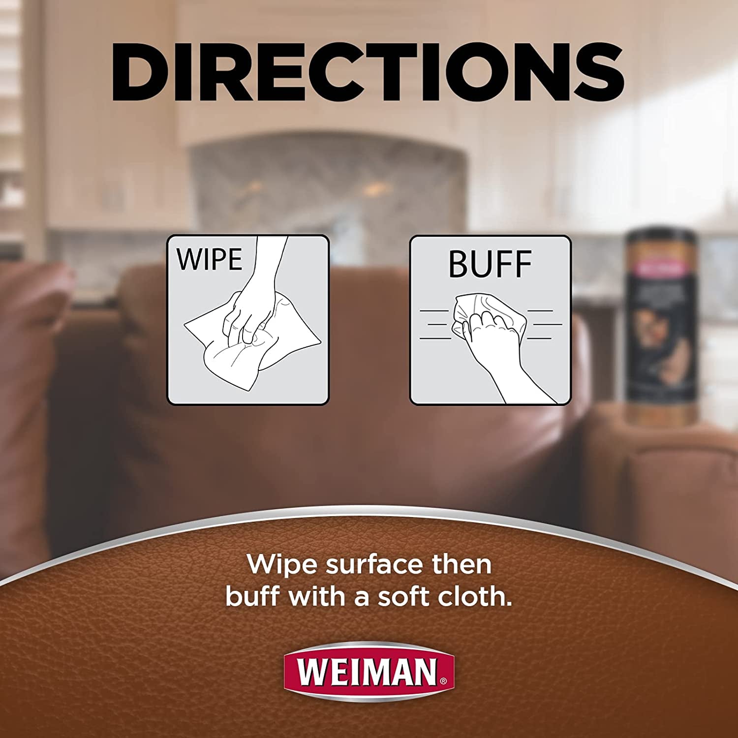 Leather Cleaner Wipes - Clean Condition UV Protection Help Prevent Cracking or Fading of Furniture, Car Interior, Couch, and Shoes, 2 Pack with Microfiber Cloth