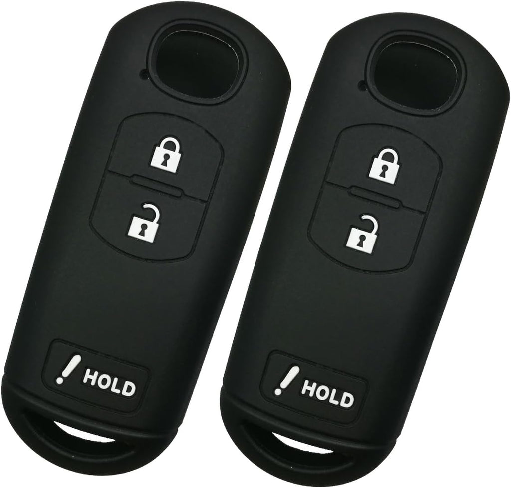 Qty(2)  Black Full Protector Silicone Key Fob Cover Case Protector Shell for Mazda 3 6 CX3 CX5 CX7 CX9 SPEED3 Smart Key Remote 3 Buttons