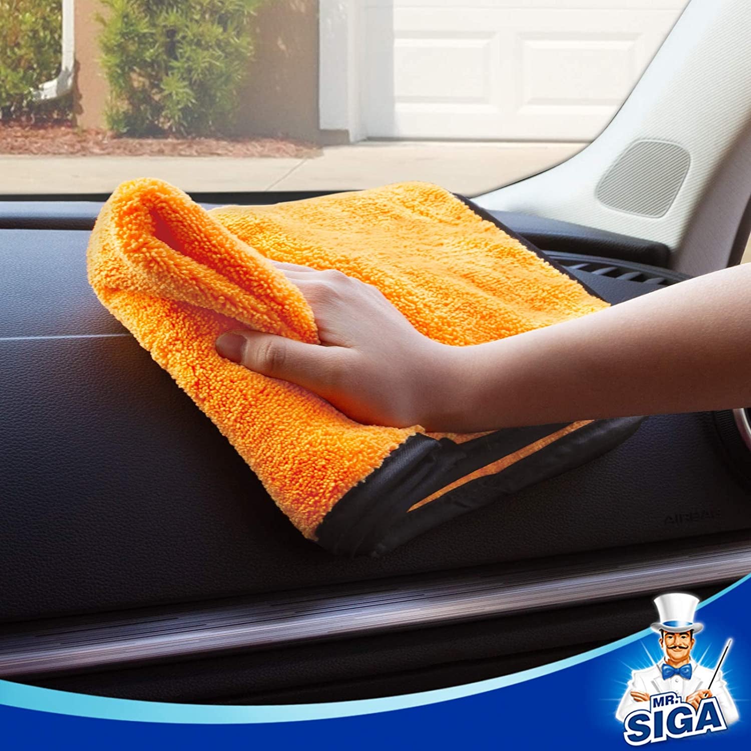Professional Premium Microfiber Towels for Cars, Dual-Sided Car Washing and Detailing Towels, Gold, 15.7 X 23.6 Inch, 12 Pack