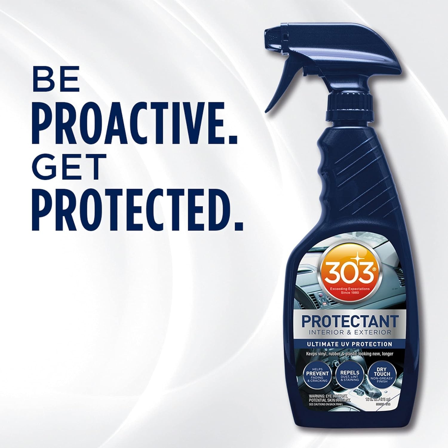 Automotive Protectant Spray - Helps Prevent Fading & Cracking, Repels Dust, Lint & Staining, Superior UV Protection & Restores Lost Color, Exterior & Interior Car Cleaning Supplies 16Oz
