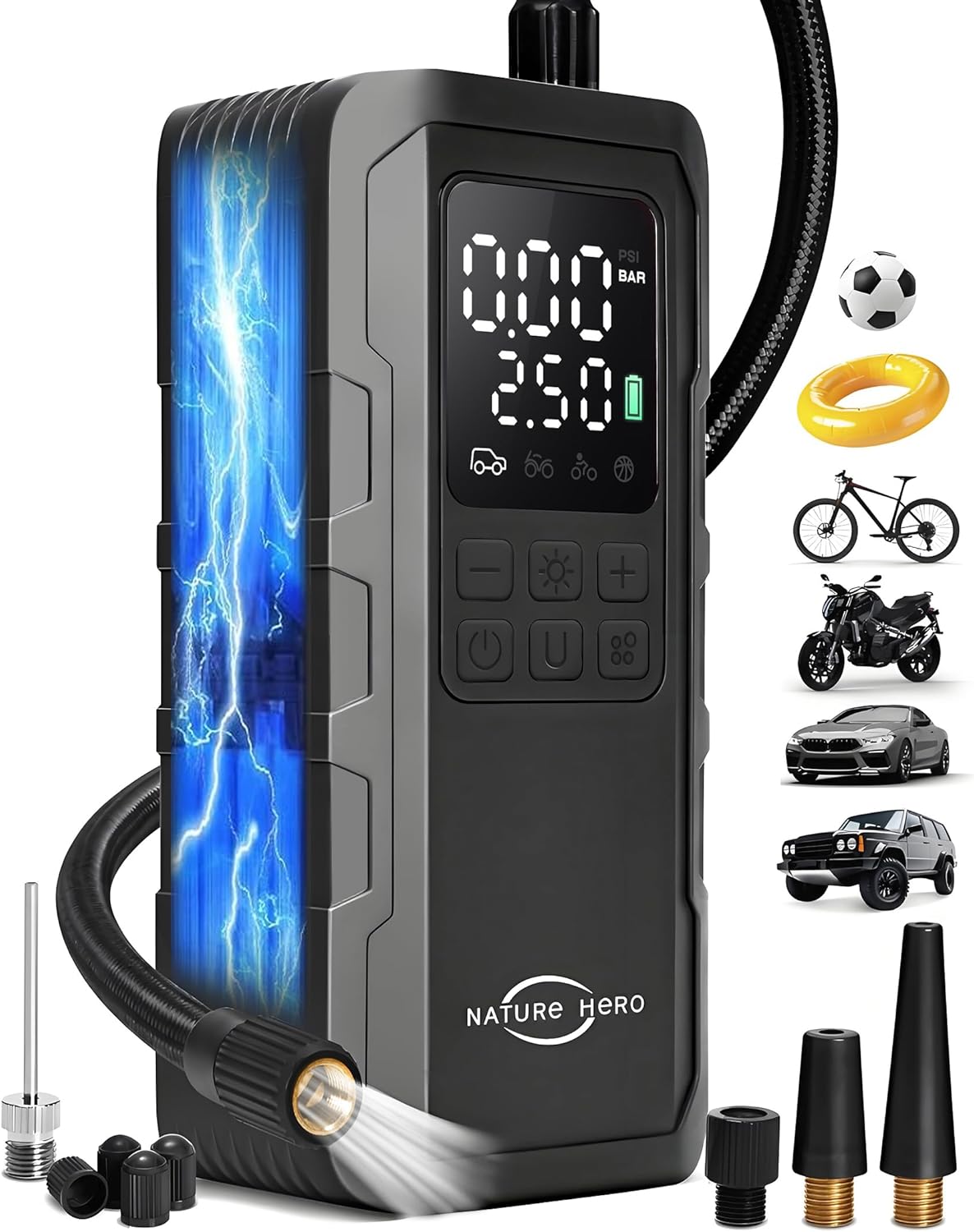 Tire Inflator Portable Air Compressor - 150PSI Air Compressor Portable Tire Inflator for Car Tire Air Pump Portable Air Compressor for Car Tires