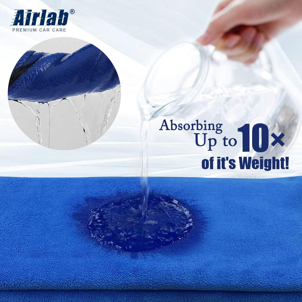 Microfiber Towels for Cars Wash Drying 800GSM Thick Plush Cleaning Cloth Auto Detailing Super Absorbent for Interior & Exterior Lint Free, Streak Free, 16" X 16", Pack of 4