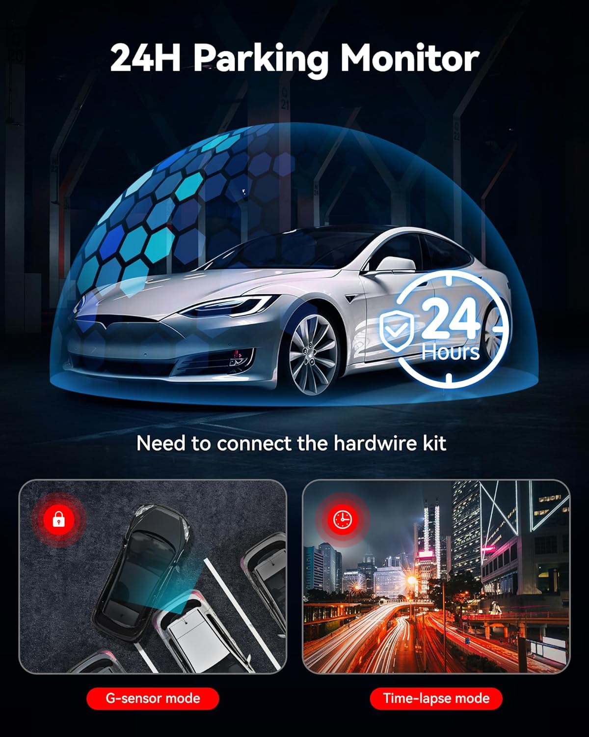 Dash Cam Front Rear, 4K/2.5K Full HD Dash Camera for Cars, Included 32GB Card, Built-In Wi-Fi GPS, APP Control, 3.18" IPS Screen, Night Vision, Wide Angle, WDR, 24H Parking Mode(F7Np)