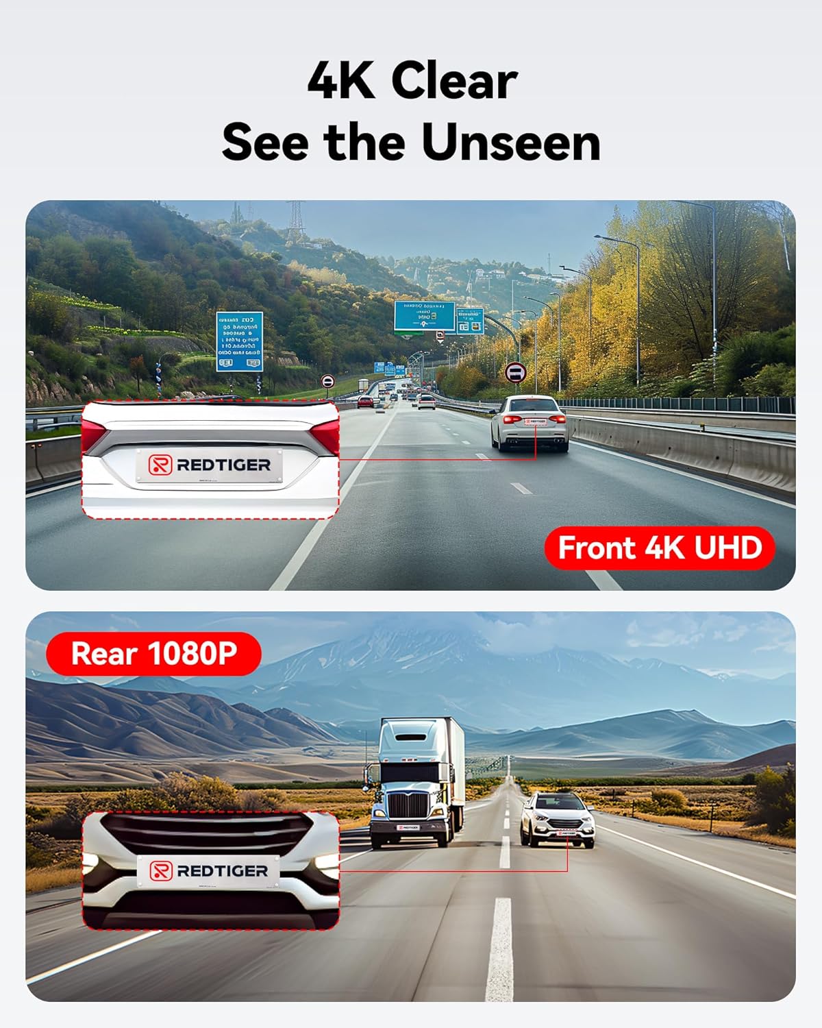 Dash Cam Front Rear, 4K/2.5K Full HD Dash Camera for Cars, Included 32GB Card, Built-In Wi-Fi GPS, APP Control, 3.18" IPS Screen, Night Vision, Wide Angle, WDR, 24H Parking Mode(F7Np)