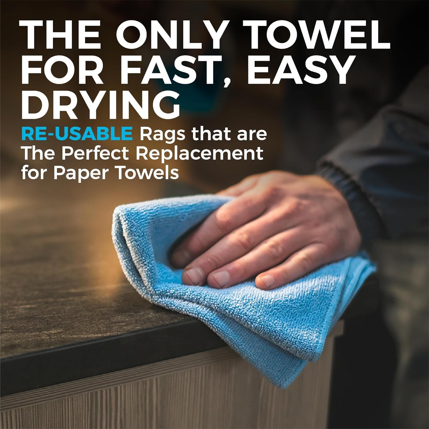 - All-Purpose Microfiber Terry Cleaning Towels - Commercial Grade, Highly Absorbent, Lint-Free, Streak-Free, Kitchens, Bathrooms, Offices, 300Gsm, 16In X 16In, Red (12-Pack)
