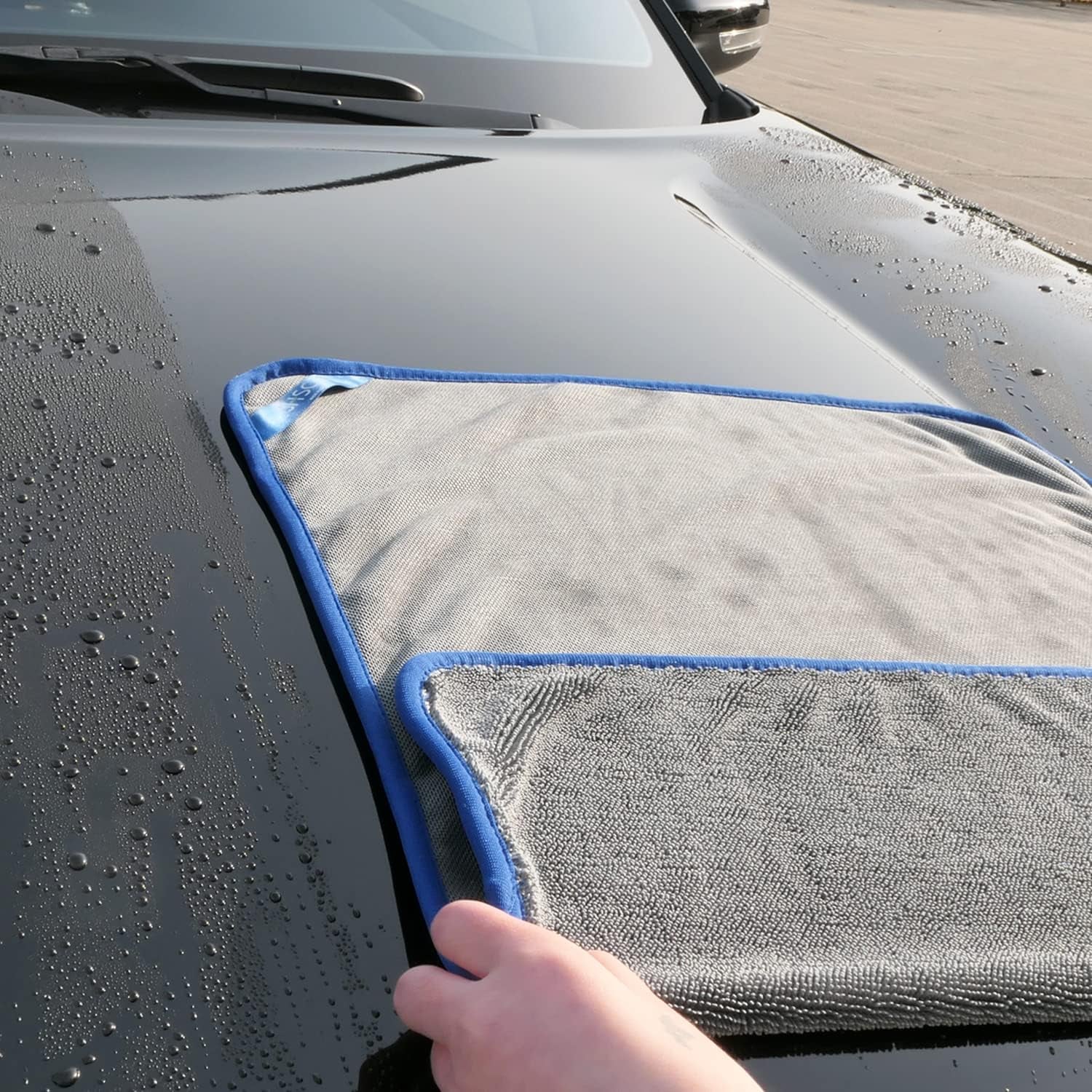 Microfiber Car Drying Towel Super Absorbent Twist Pile Car Towels Rapid Drying Large Cleaning Lint-Free Detailing Cloth Gray 24 X 20 Inches Pack of 2