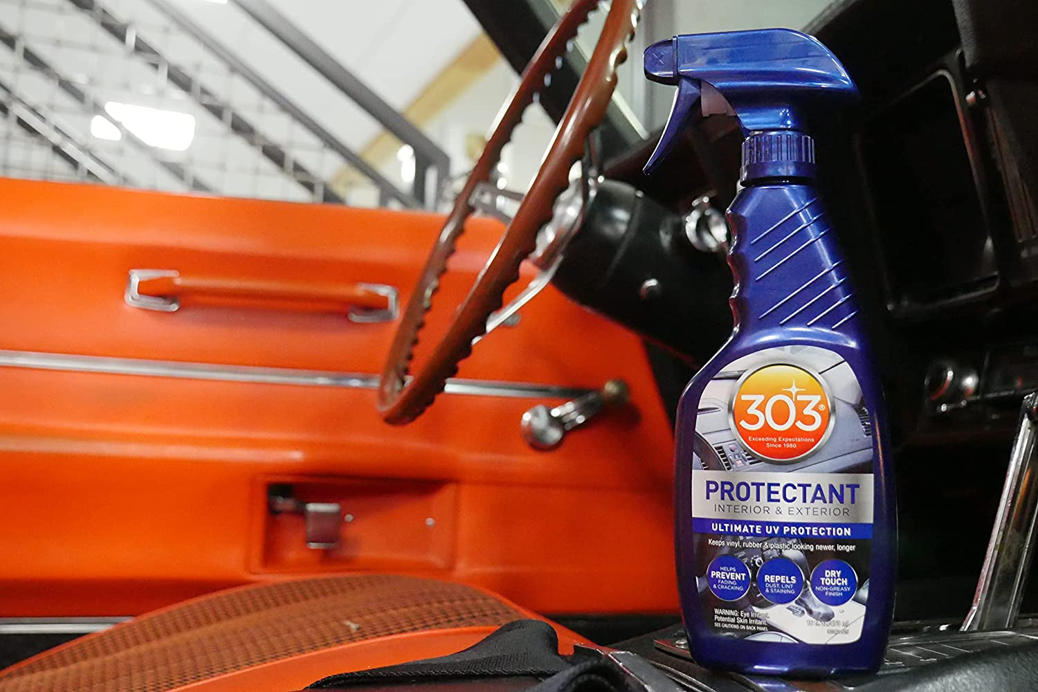 Automotive Protectant Spray - Helps Prevent Fading & Cracking, Repels Dust, Lint & Staining, Superior UV Protection & Restores Lost Color, Exterior & Interior Car Cleaning Supplies 16Oz