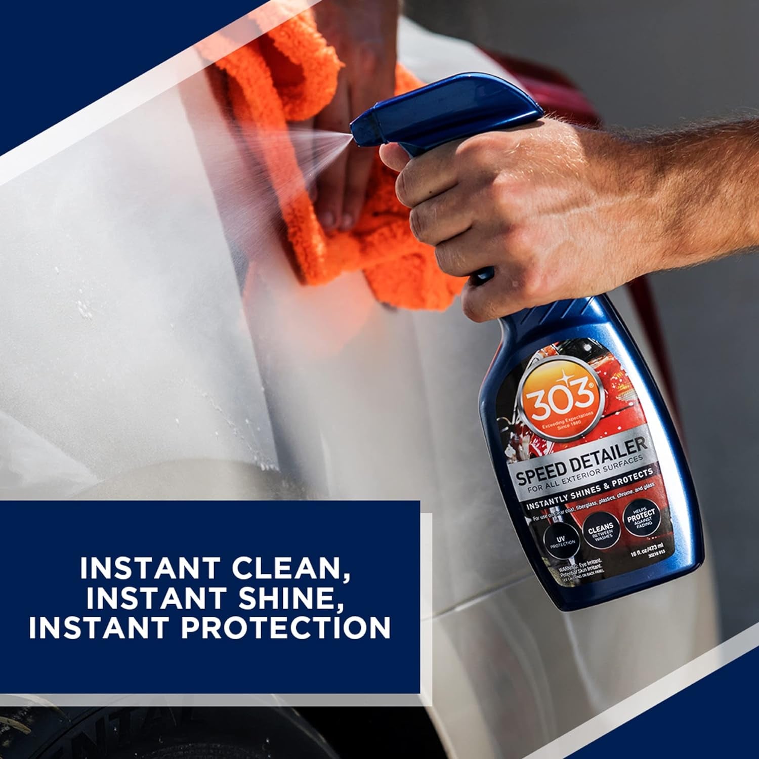 Speed Detailer - for All Exterior Automotive Surfaces - Instantly Shines and Protects Paint - Cleans between Washes - UV Protection, 16 Fl. Oz. (30216CSR) Packaging May Vary