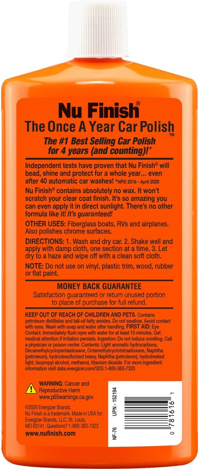 Car Polish, NF-76 Liquid Polish for Cars, Trucks, 16 Fl Oz Each