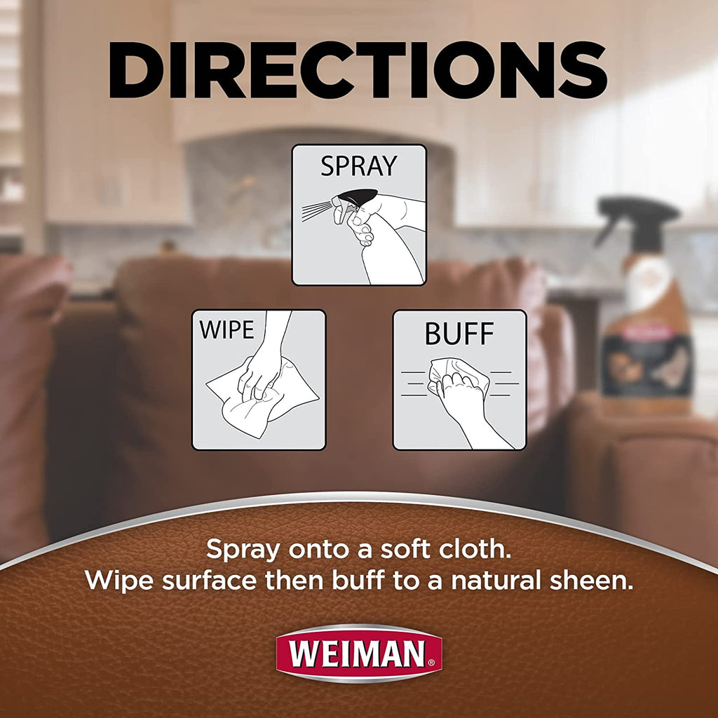 Leather Conditioner & Cleaner - Restores Surfaces, UV Protectants Help Prevent Cracking or Fading of Furniture, Sofa, Couch, Car Seats, Shoes, Purses, 6 Pack, 22 Oz