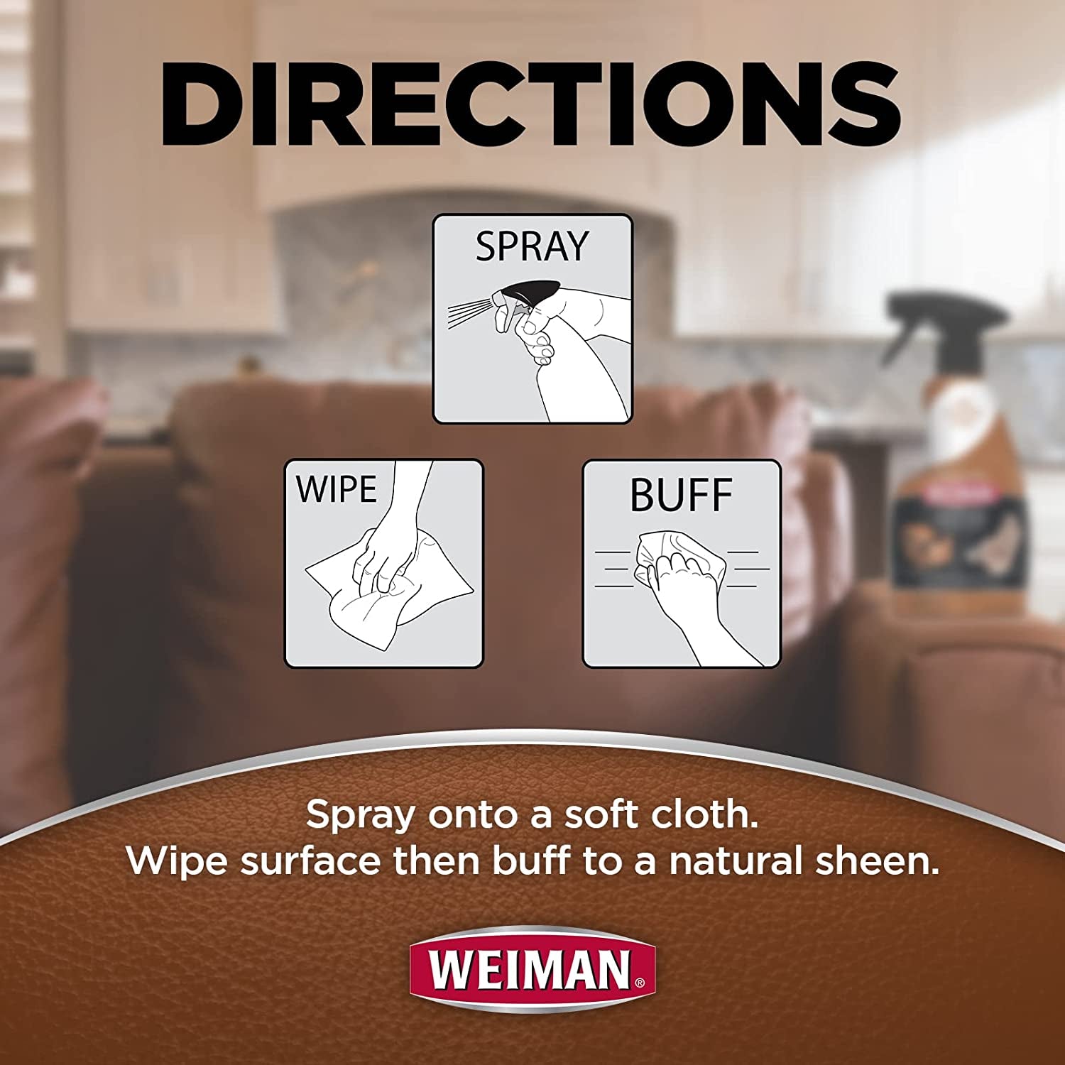 Leather Conditioner & Cleaner - Restores Surfaces, UV Protectants Help Prevent Cracking or Fading of Furniture, Sofa, Couch, Car Seats, Shoes, Purses, 6 Pack, 22 Oz