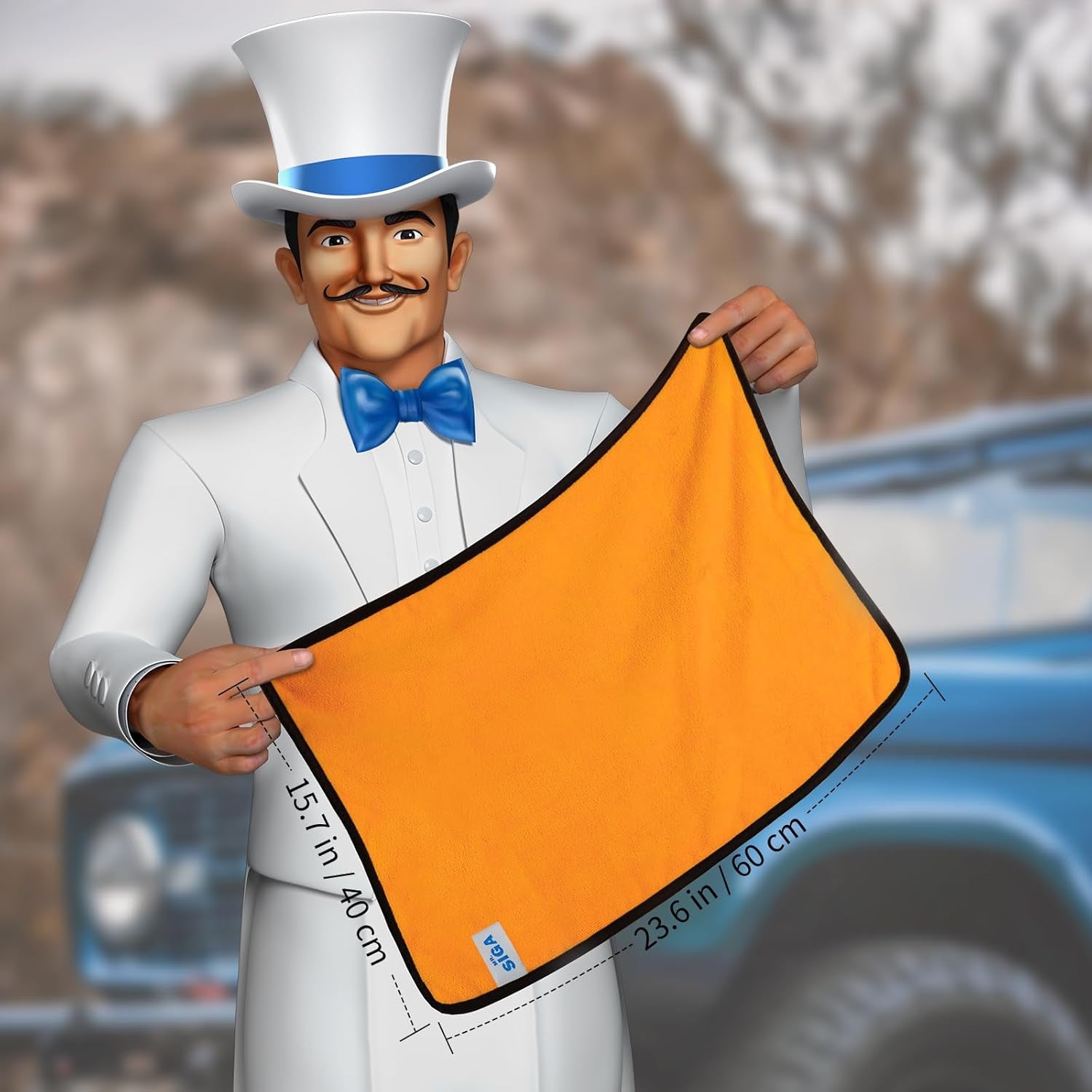 Professional Premium Microfiber Towels for Cars, Dual-Sided Car Washing and Detailing Towels, Gold, 15.7 X 23.6 Inch, 12 Pack