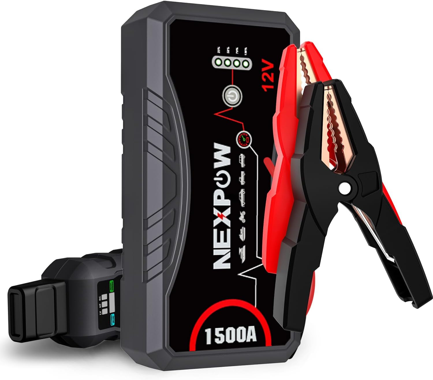 Car Jump Starter Car Battery Jump Starter Pack 1500A Peak Q10S for up to 7.0L Gas and 5.5L Diesel Engine12V Auto Battery Booster,Jumper Cables Portable Lithium Jump Box with LED Light/Usb QC3.0