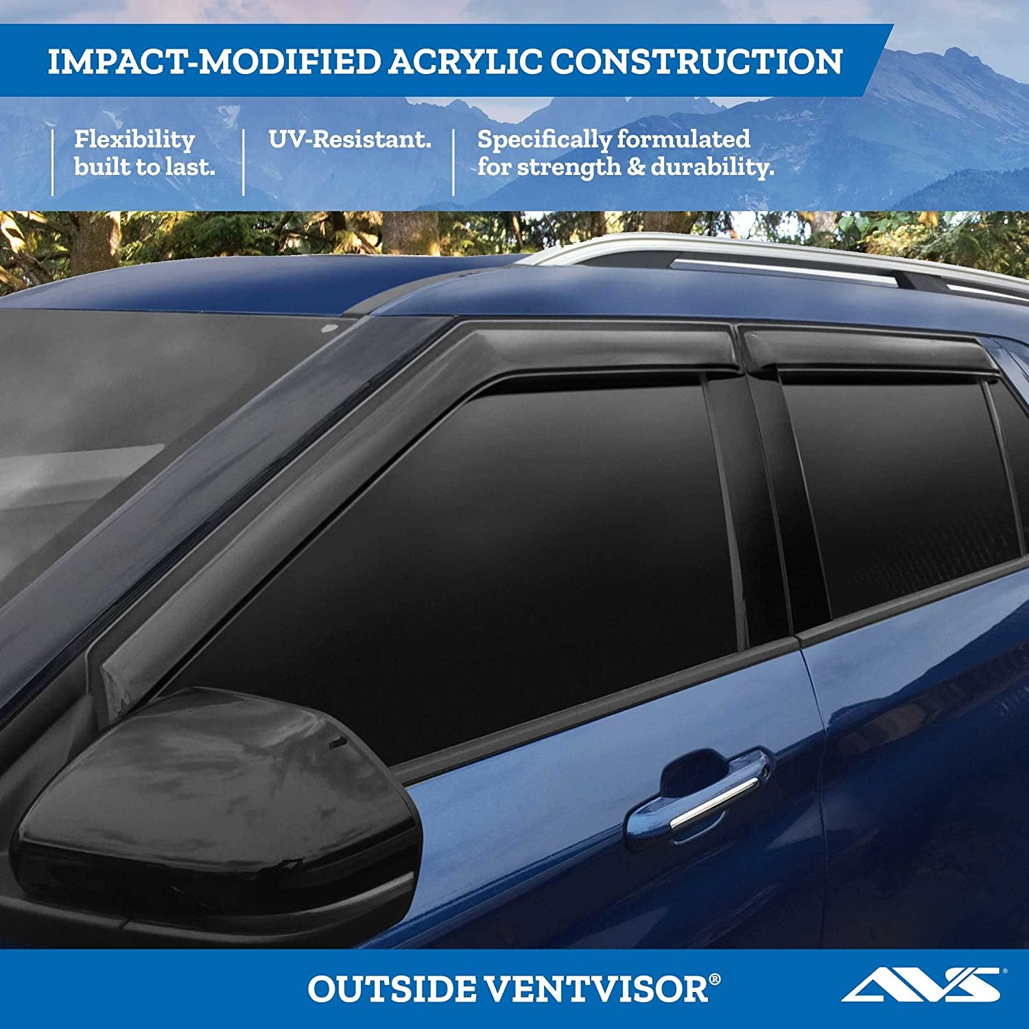 [] outside Mount Rain Guards for 2008 - 2020 Dodge Journey | Window Vent Visors, 4 Pcs. - Smoke | 94072
